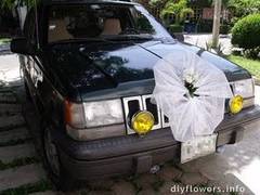 Decoración para coches de bodas