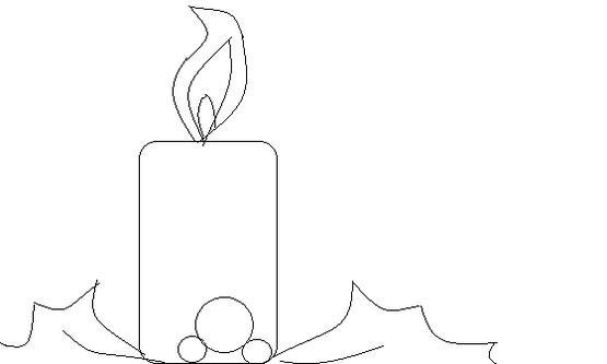 Dibujo de vela navideña