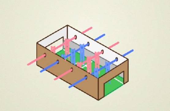 Metegol o juego de pelota