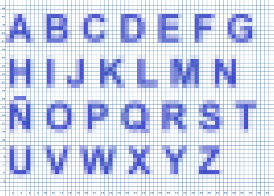 Letra en punto de cruz